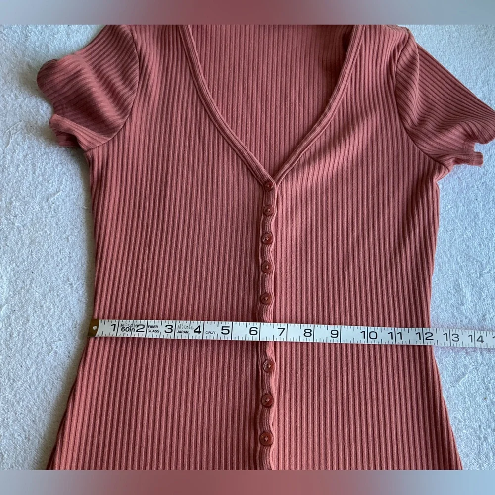 Guess Rust Button-Front Mini Dress - Picture 13 of 16